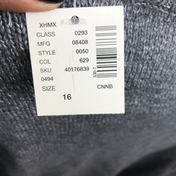 NWT Justice Girls Gray Fuzzy Sequin Knit Sweater - Picture 6 of 6